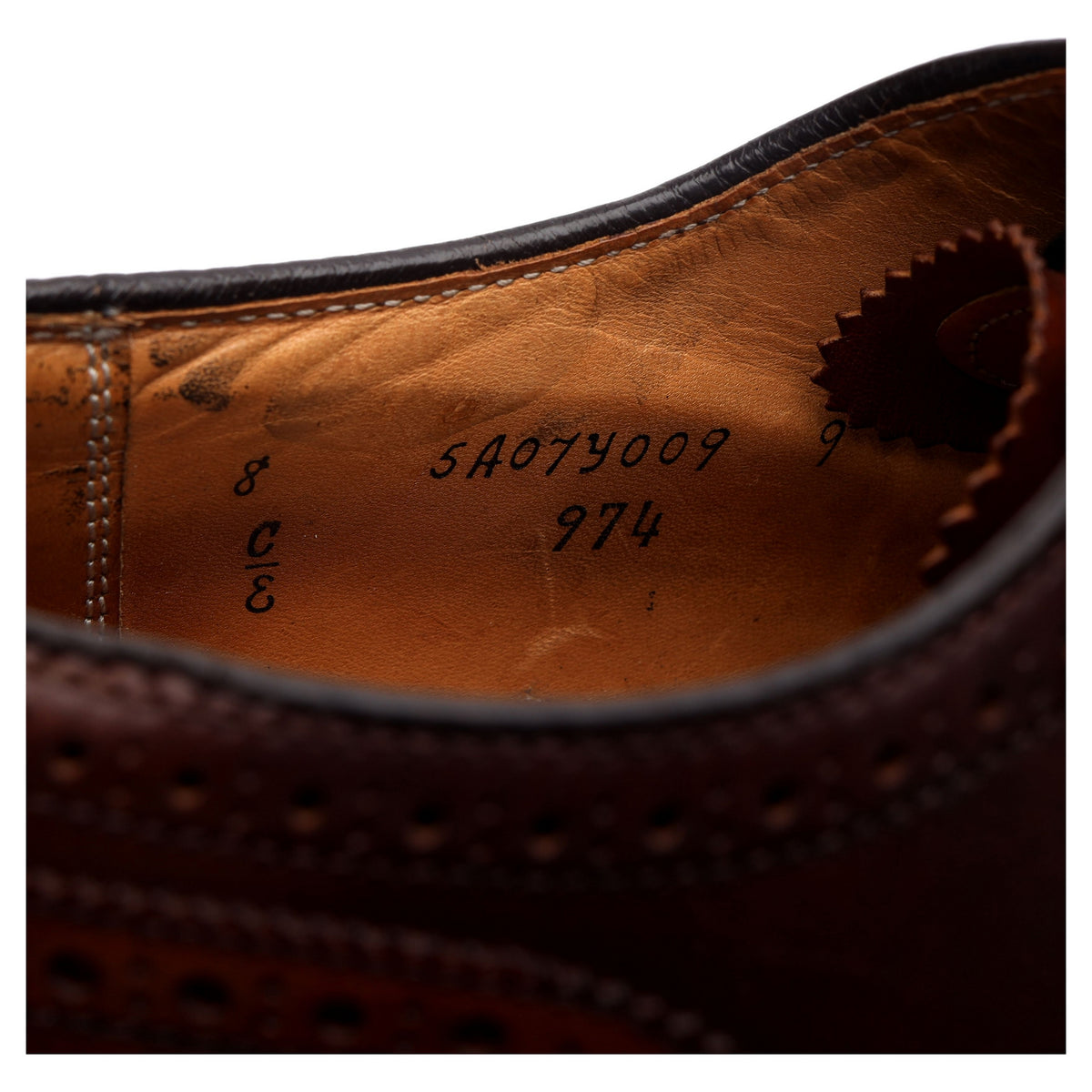 &#39;974&#39; Burgundy Cordovan Leather Oxford Brogues UK 7.5 US 8 E