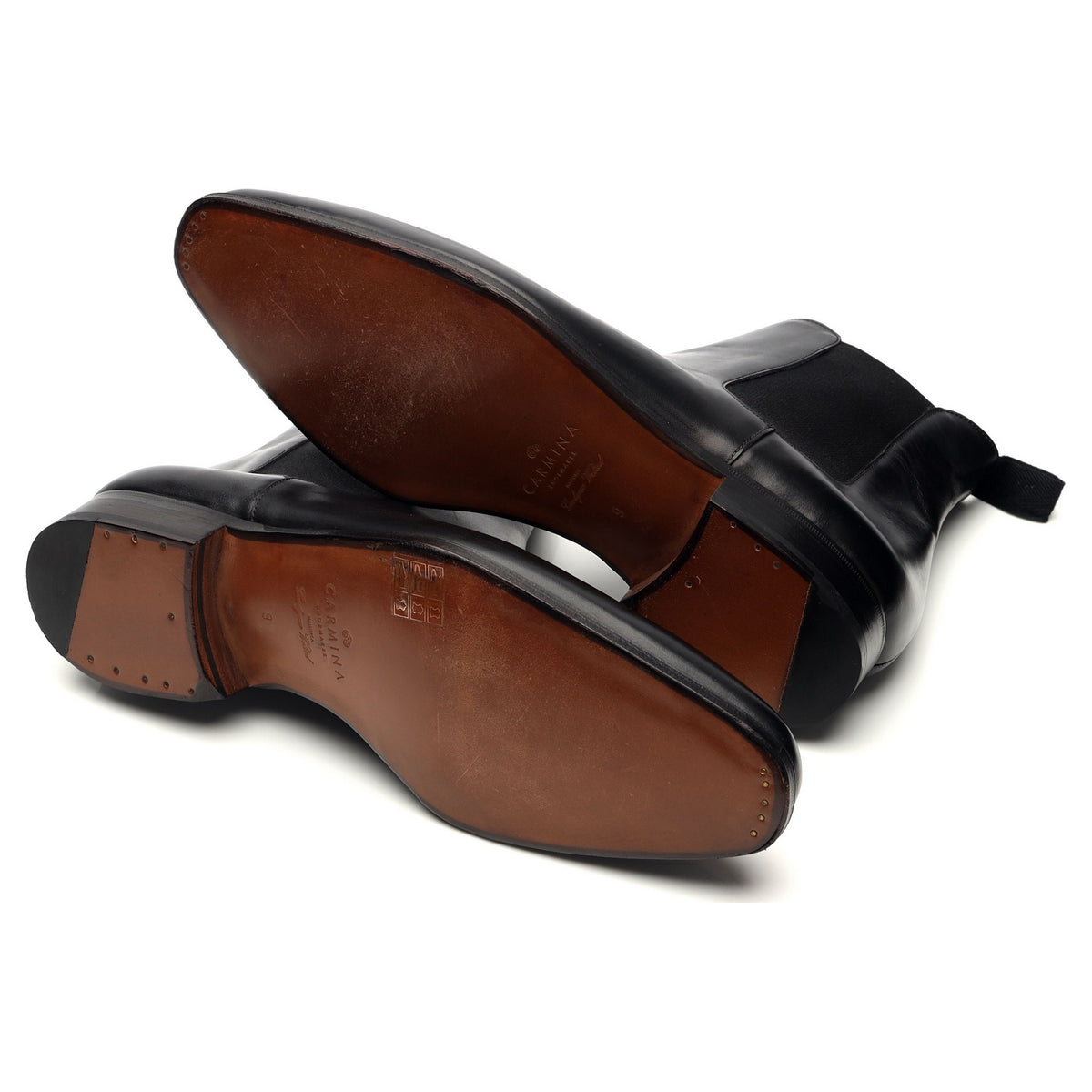 &#39;80216&#39; Black Leather Chelsea Boots UK 9