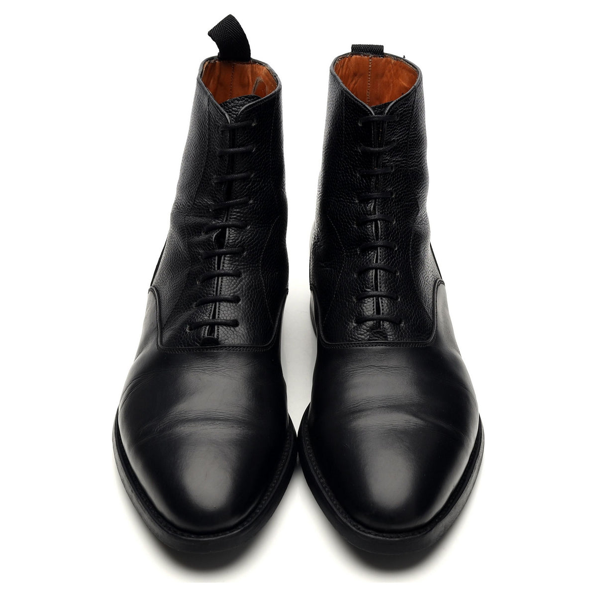 &#39;Wedgwood&#39; Black Leather Balmoral Boots UK 9.5 E