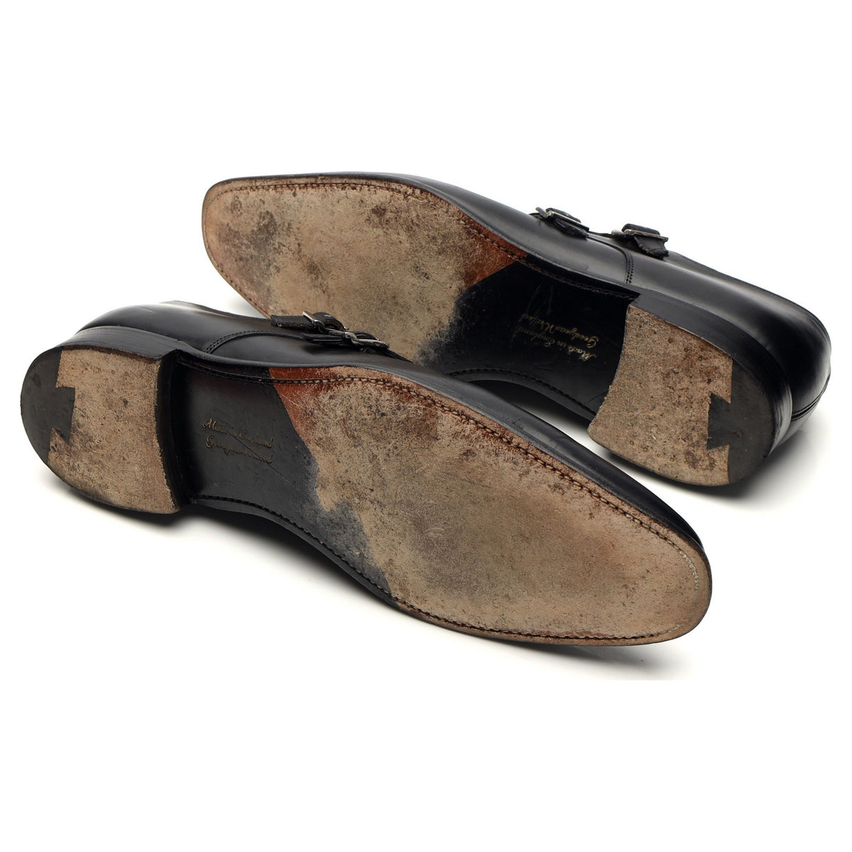 Herring &#39;Blair II&#39; Black Leather Double Monk Strap UK 9.5 F