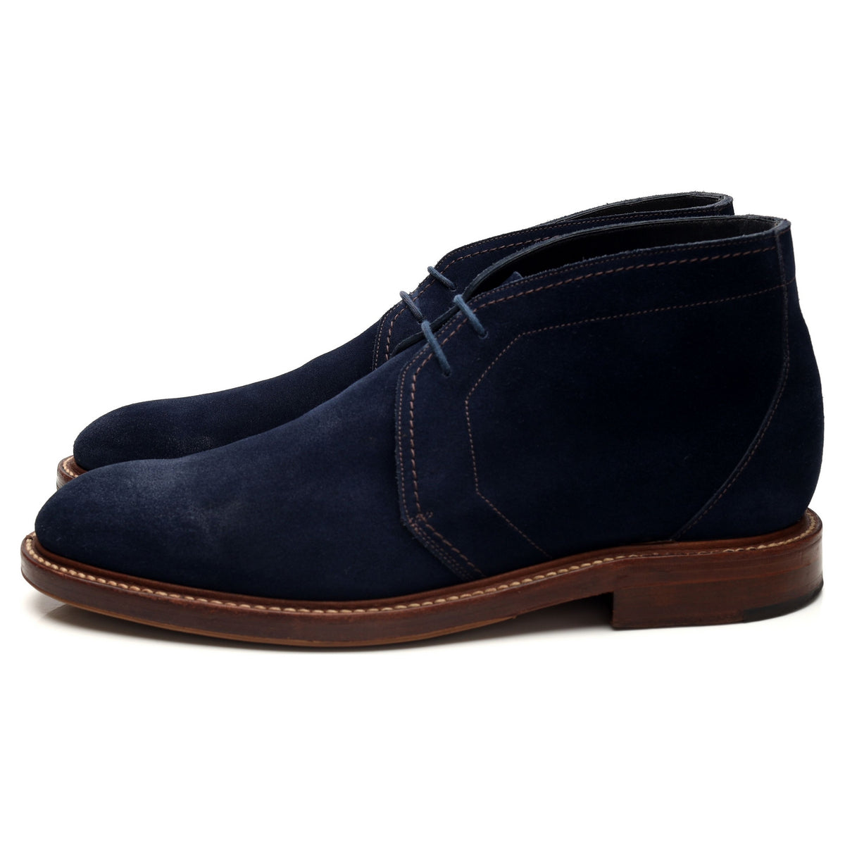 1880 &#39;Lawrence&#39; Navy Blue Suede Chukka Boots UK 9.5 F