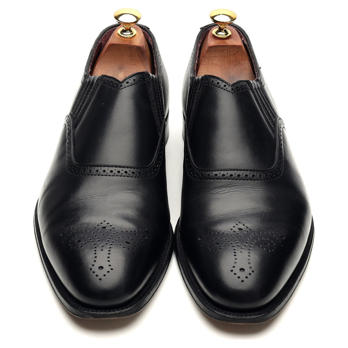 Herring &#39;Alfred II&#39; Black Leather Lazyman Slip On UK 9 F
