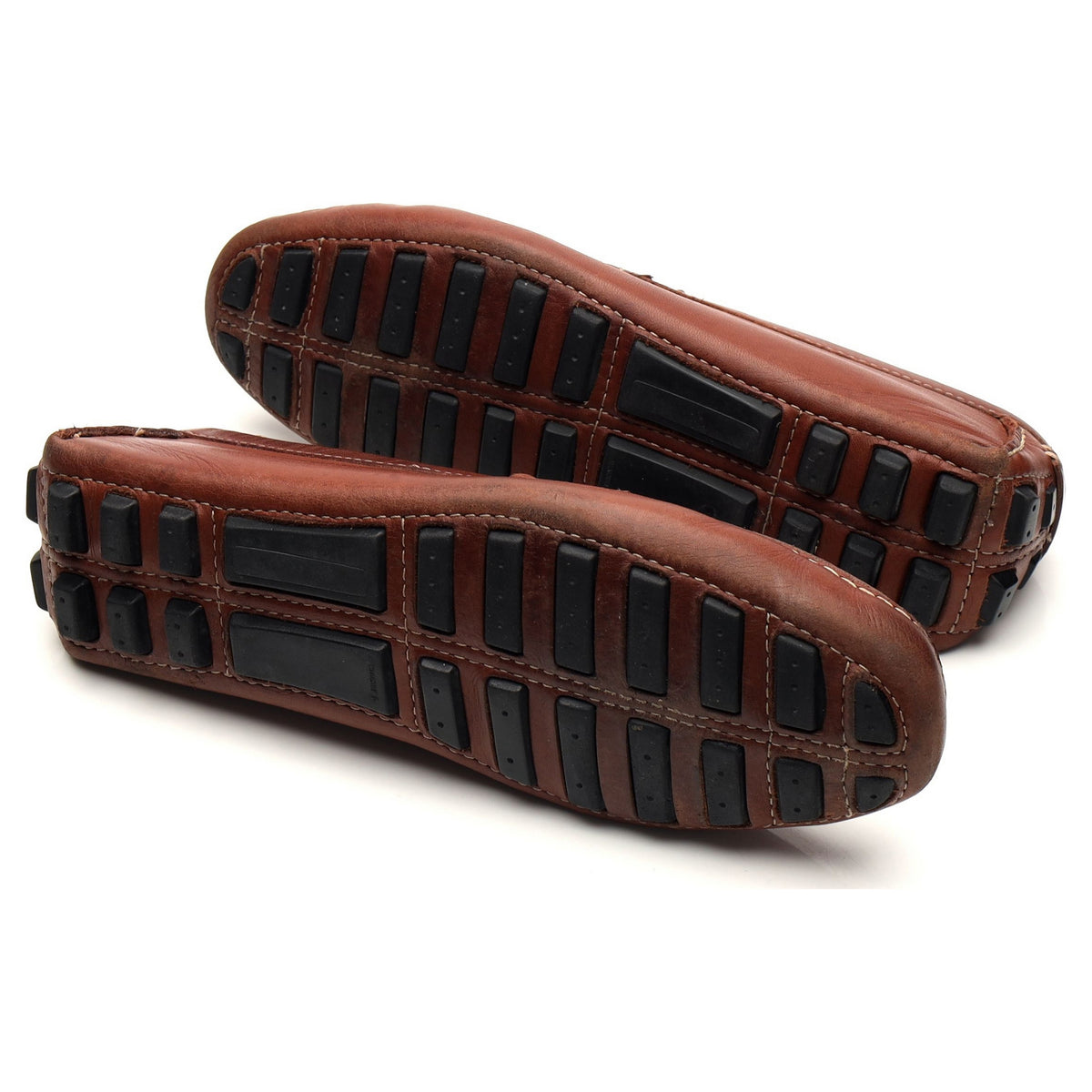 Tan Brown Leather Driving Loafers UK 8