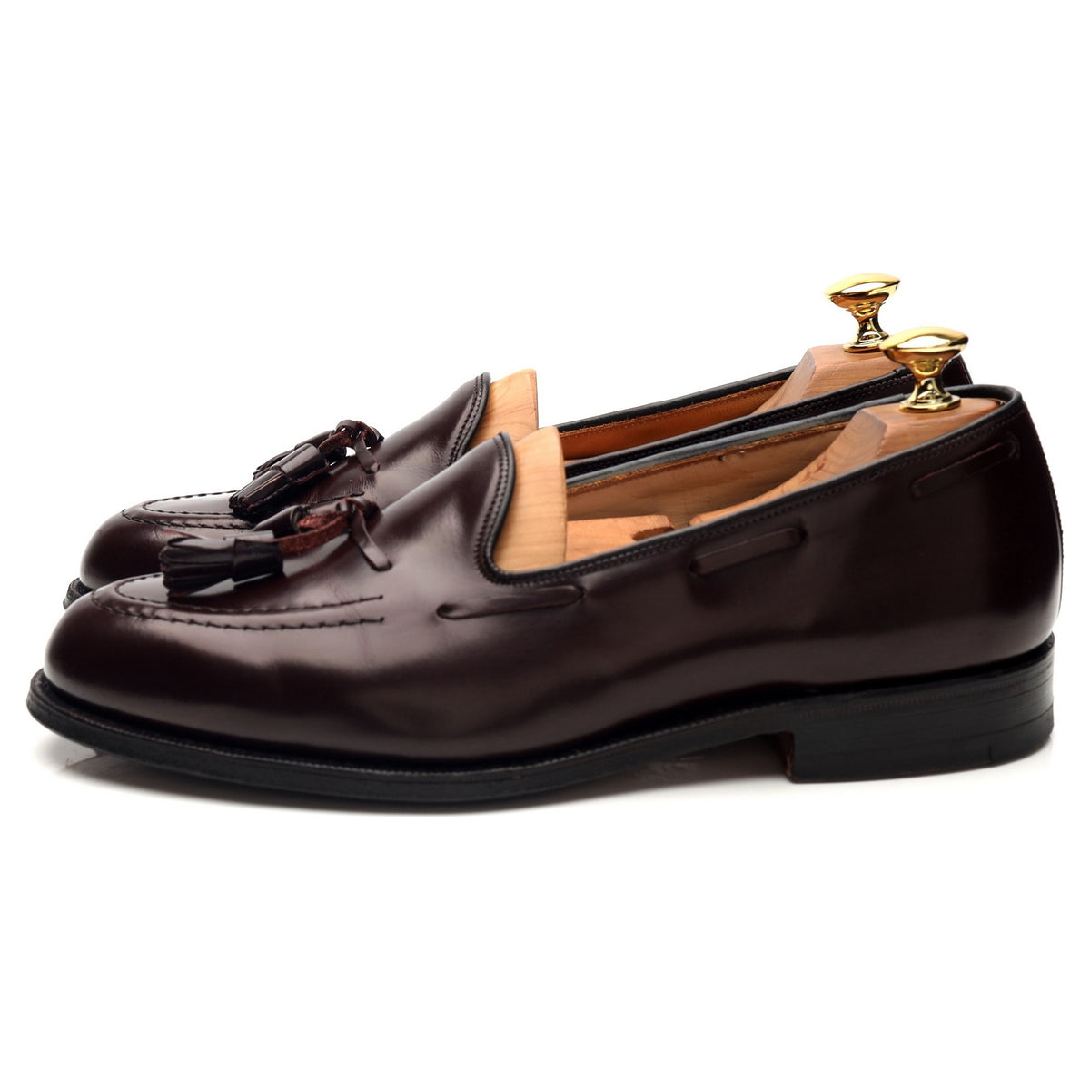 Burgundy Leather Tassel Loafers UK 7 F