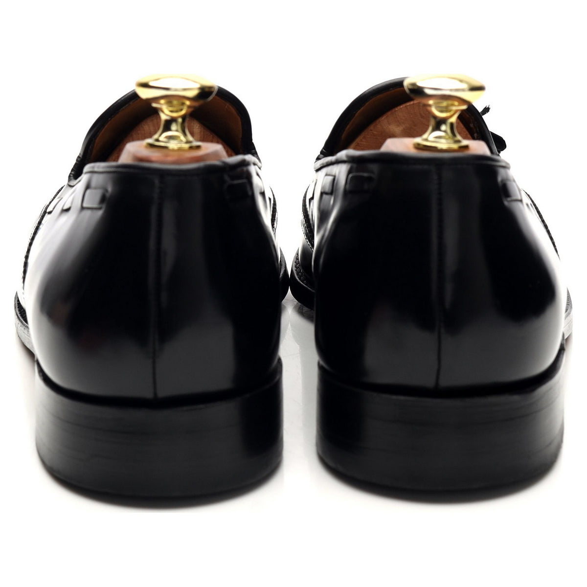 &#39;Clive&#39; Black Leather Tassel Loafers UK 7 F