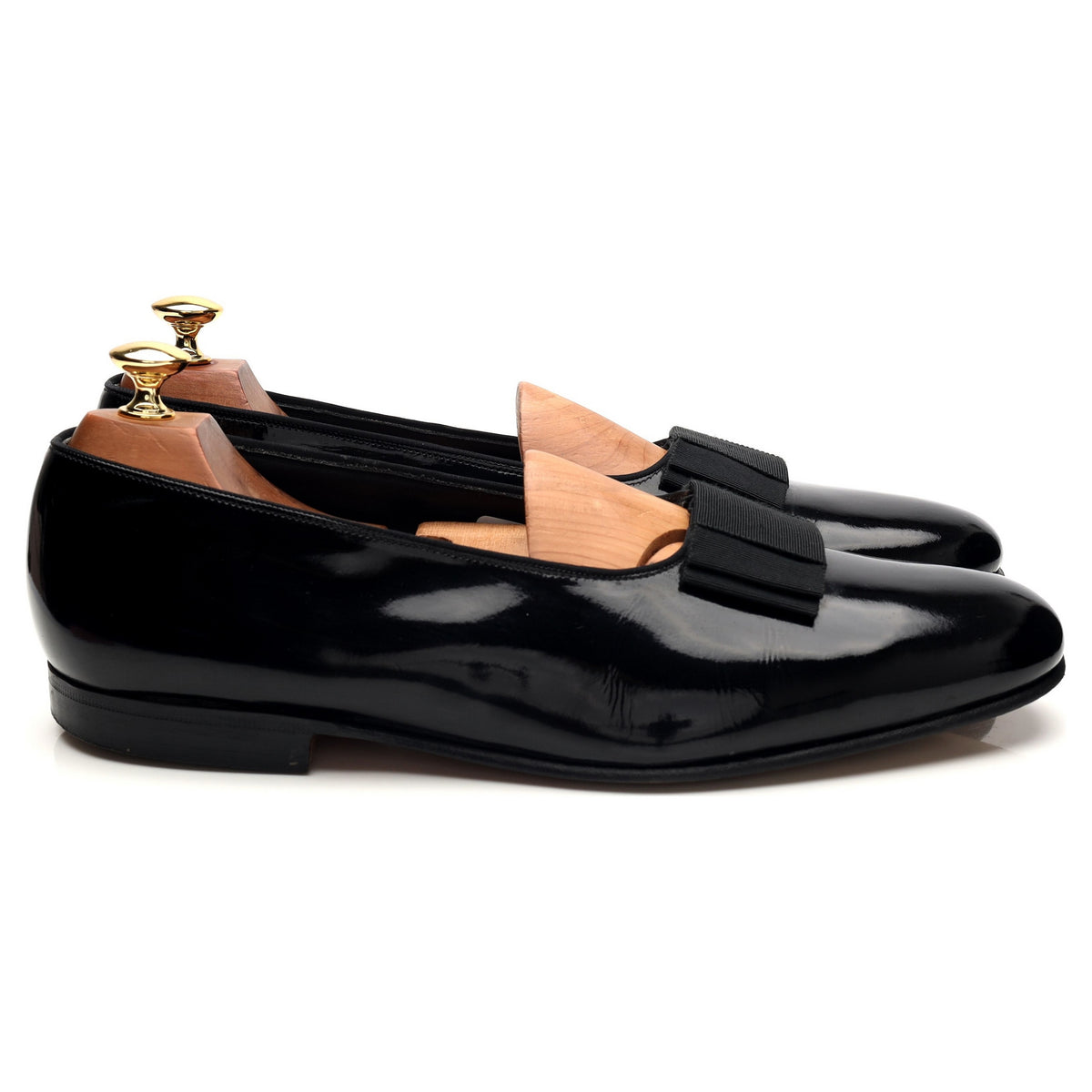 Black Patent Leather Opera Pumps Slippers UK 10 F