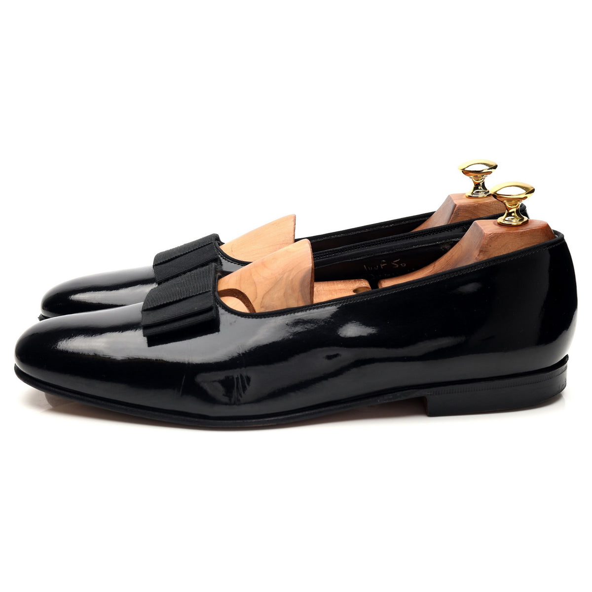Black Patent Leather Opera Pumps Slippers UK 10 F
