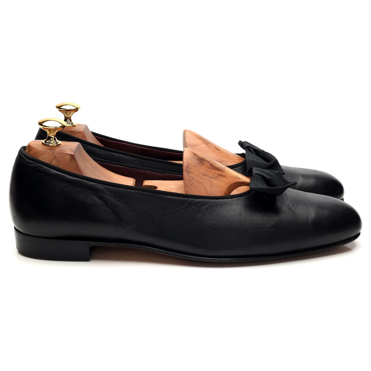 Ralph Lauren Black Leather Opera Pumps Slippers UK 9.5 US 10