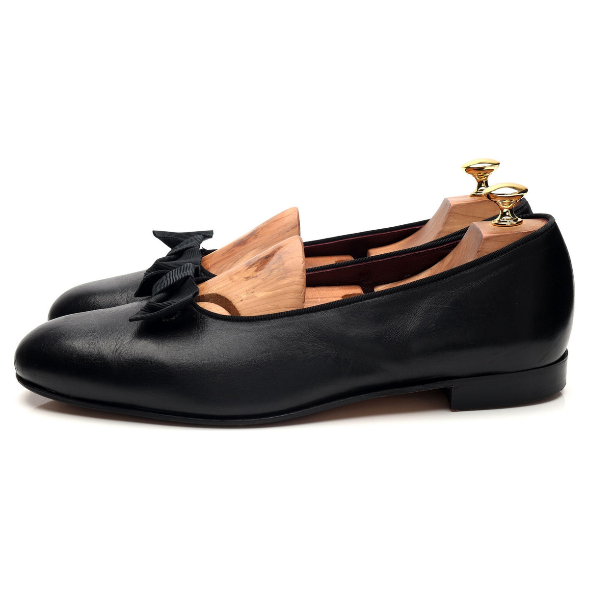 Ralph Lauren Black Leather Opera Pumps Slippers UK 9.5 US 10