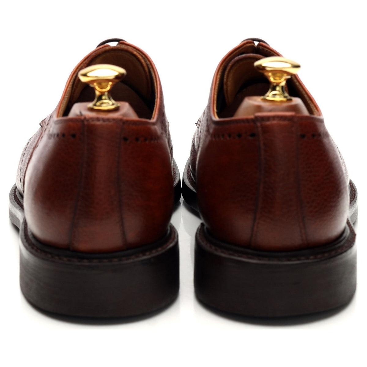 Brown Grain Leather Derby Brogues UK 9.5