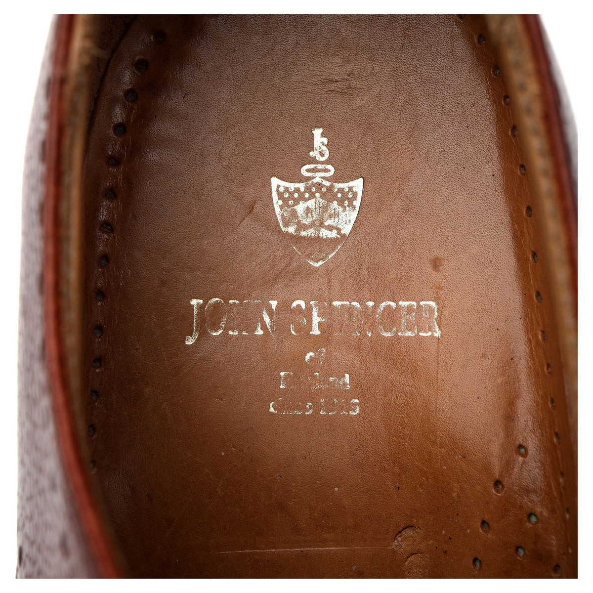 Brown Grain Leather Derby Brogues UK 9.5