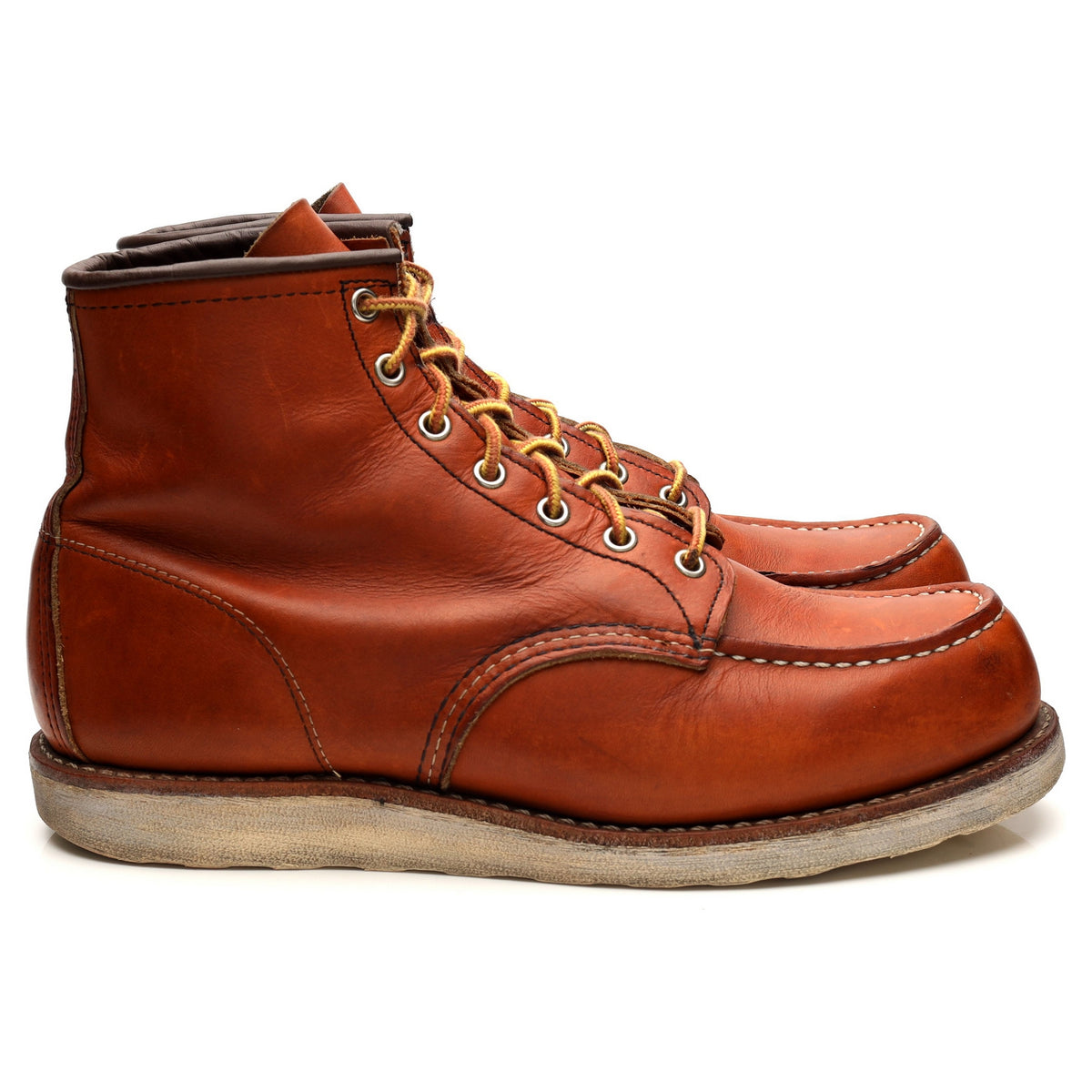 &#39;875&#39; Tan Brown Leather Moc Toe Boots UK 9.5 US 10.5