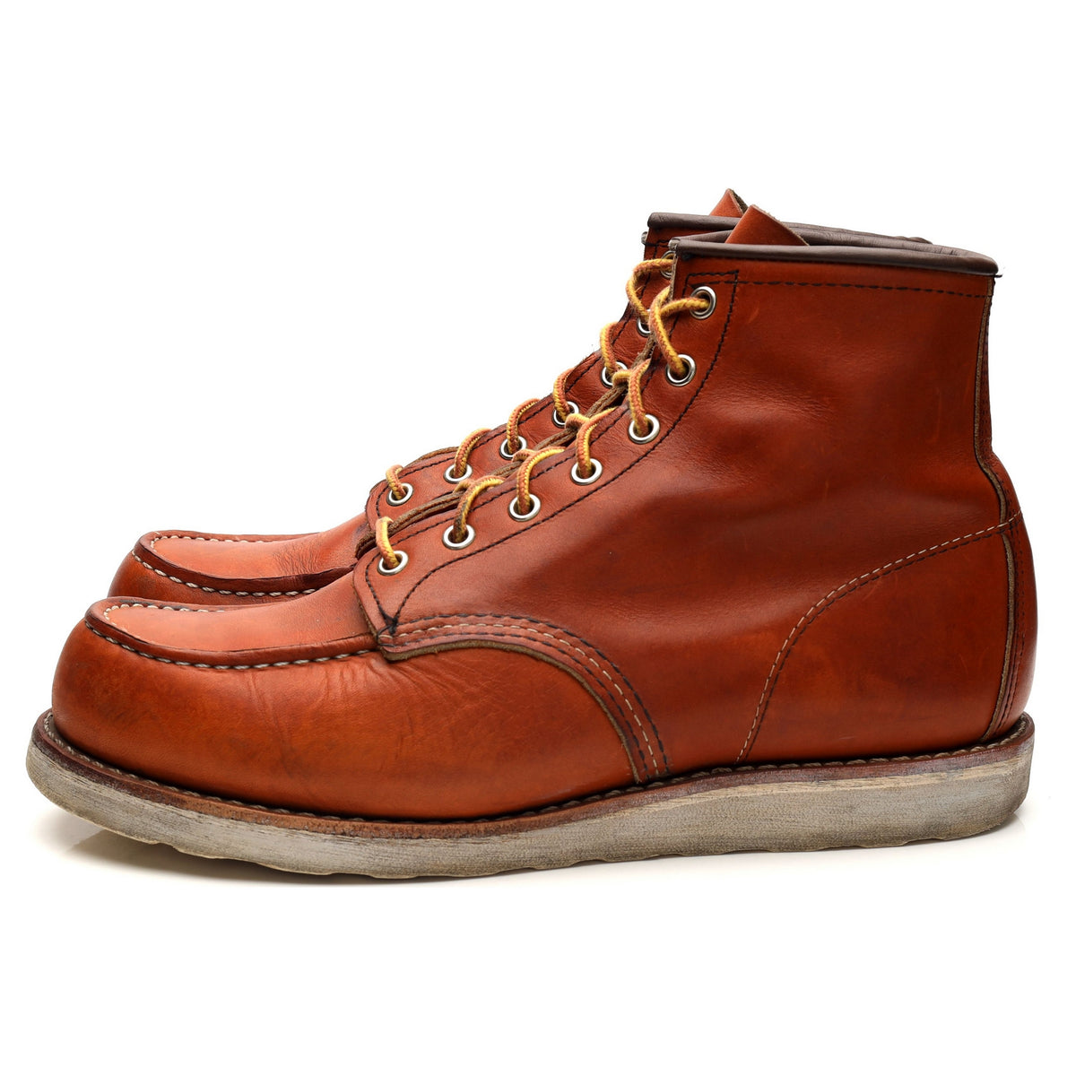 &#39;875&#39; Tan Brown Leather Moc Toe Boots UK 9.5 US 10.5