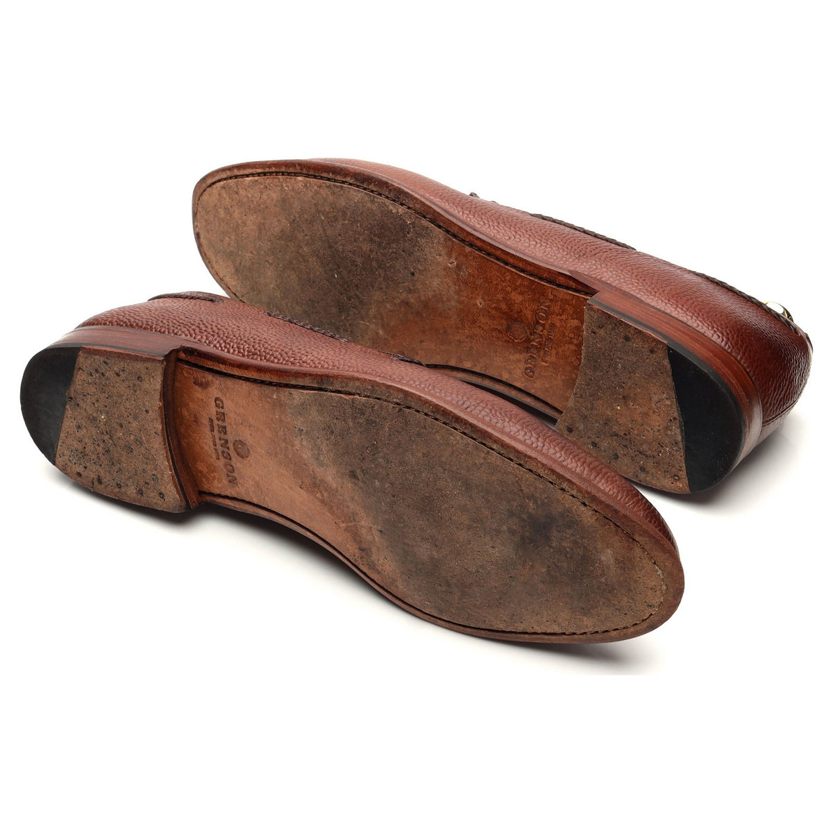 &#39;Scott&#39; Brown Grain Leather Tassel Loafers UK 10 E