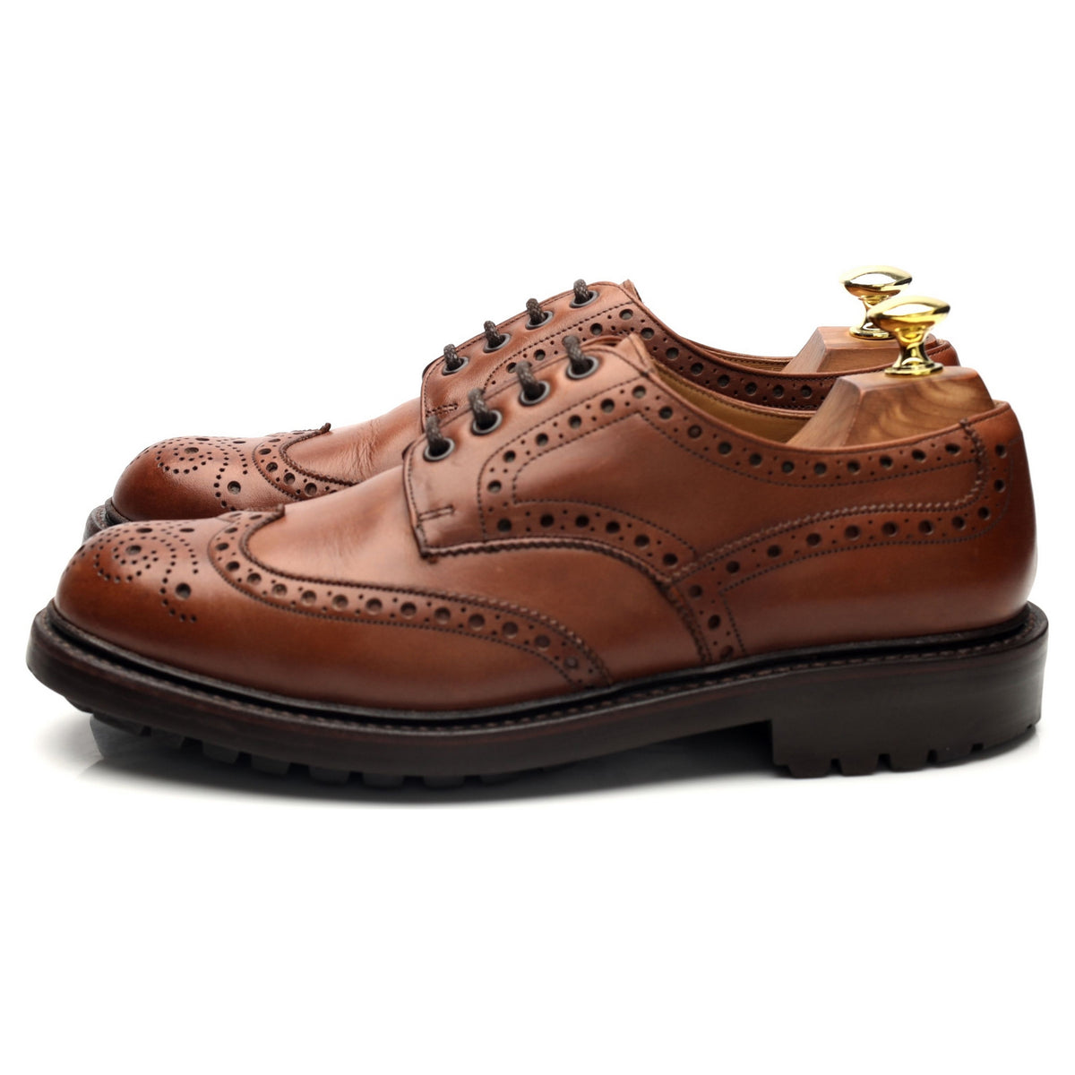&#39;Glengarry&#39; Tan Brown Derby Brogues UK 7 G
