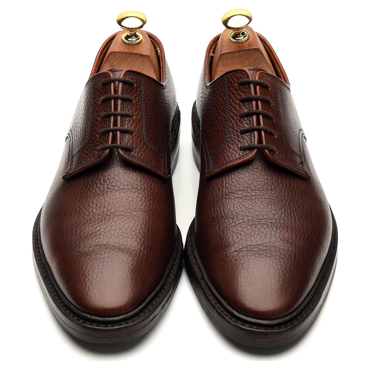 &#39;Ashdown&#39; Brown Grain Leather Derby UK 6.5 E