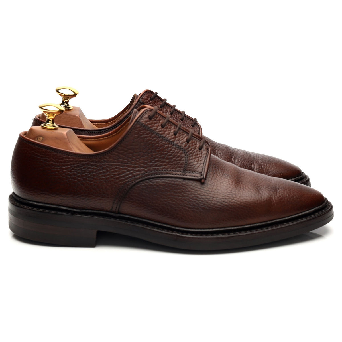 &#39;Ashdown&#39; Brown Grain Leather Derby UK 6.5 E
