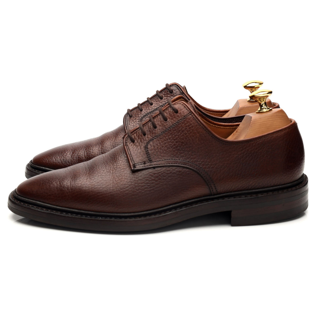 &#39;Ashdown&#39; Brown Grain Leather Derby UK 6.5 E