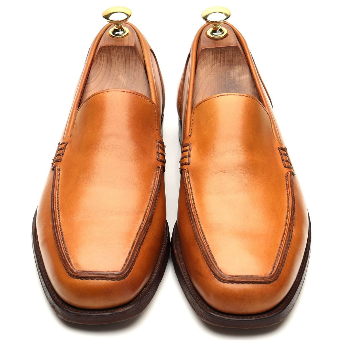 &#39;Kent&#39; Tan Brown Leather Loafers UK 8 E