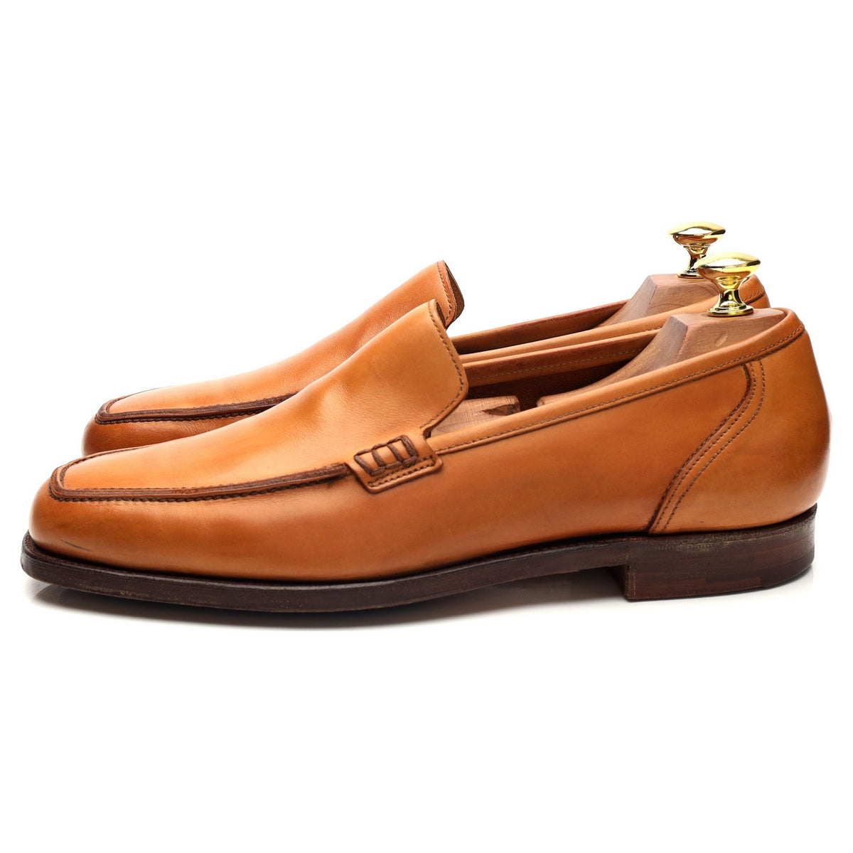 &#39;Kent&#39; Tan Brown Leather Loafers UK 8 E