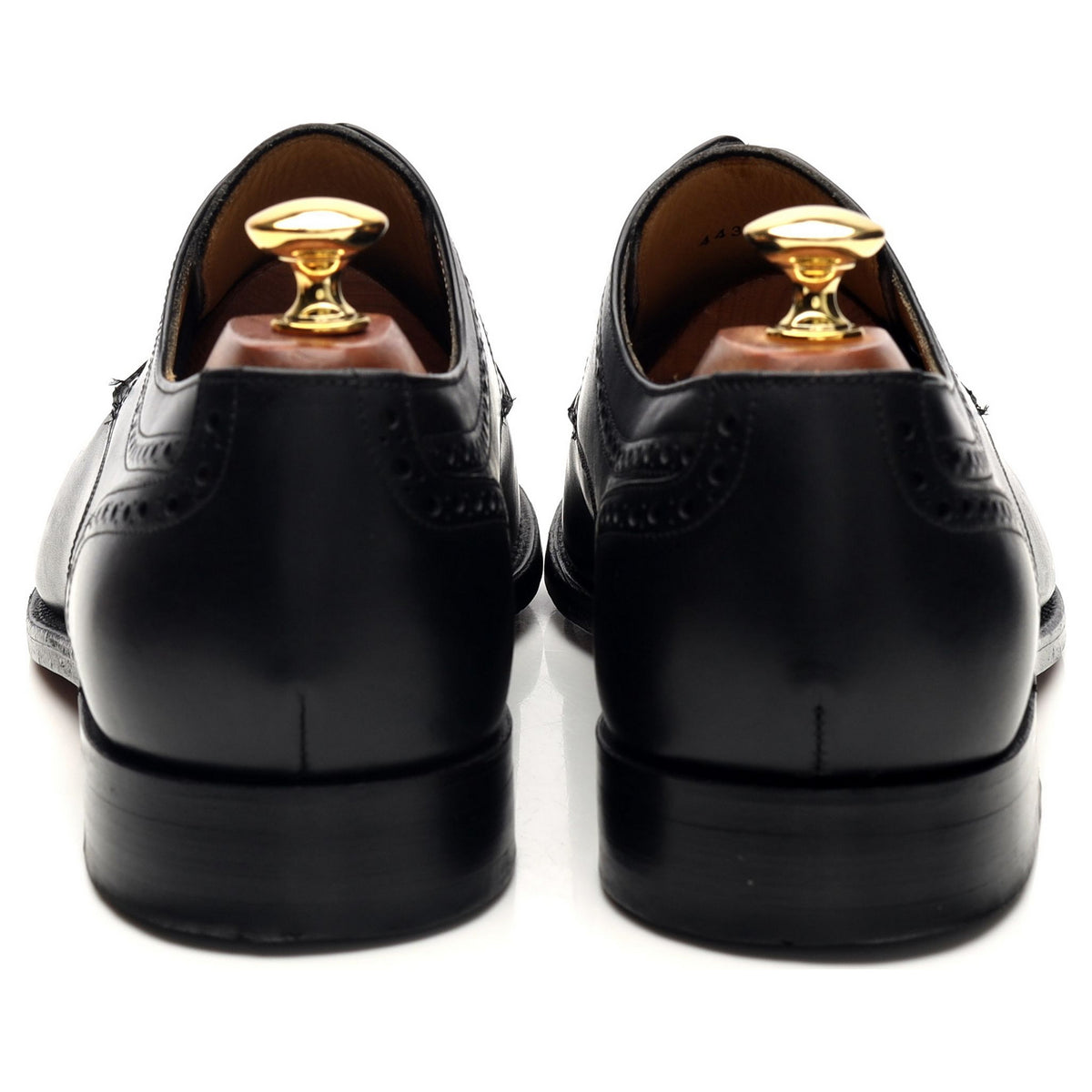 &#39;Leo&#39; Black Leather Derby Brogues UK 8 G