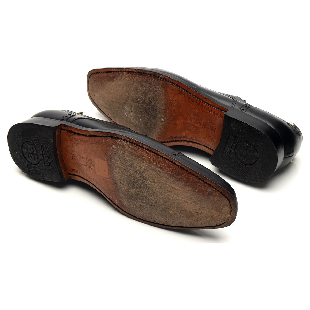 &#39;Leo&#39; Black Leather Derby Brogues UK 8 G