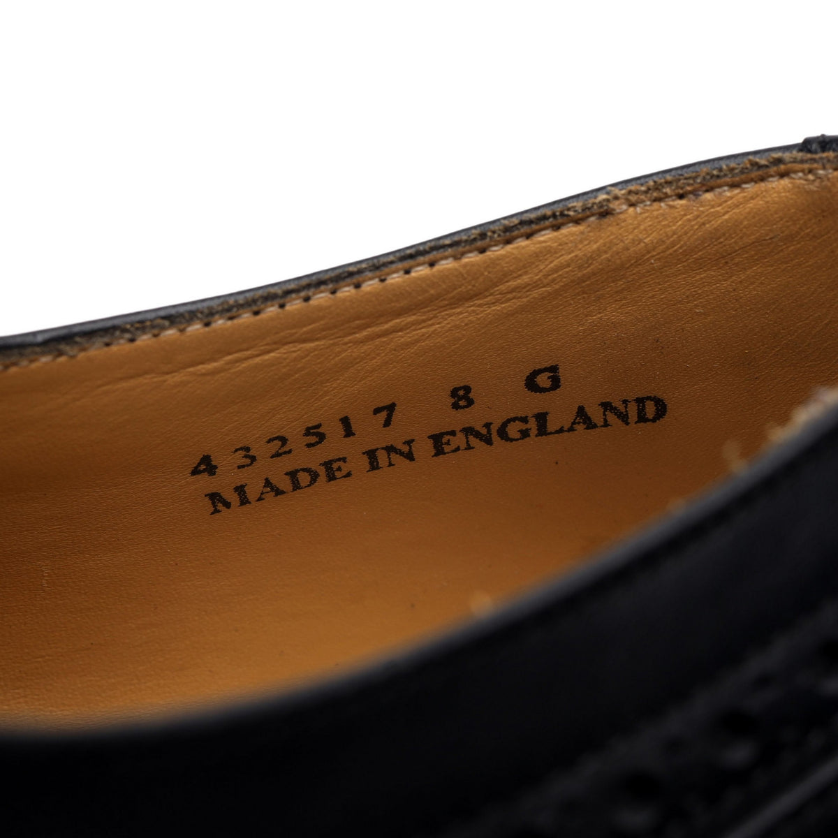 &#39;Leo&#39; Black Leather Derby Brogues UK 8 G
