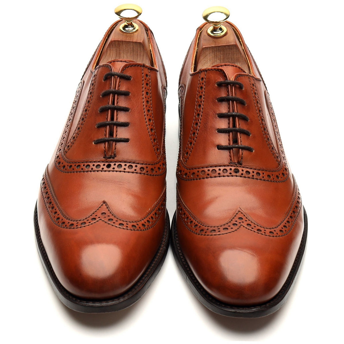 &#39;Grant&#39; Tan Brown Leather Oxford Brogues UK 8 F