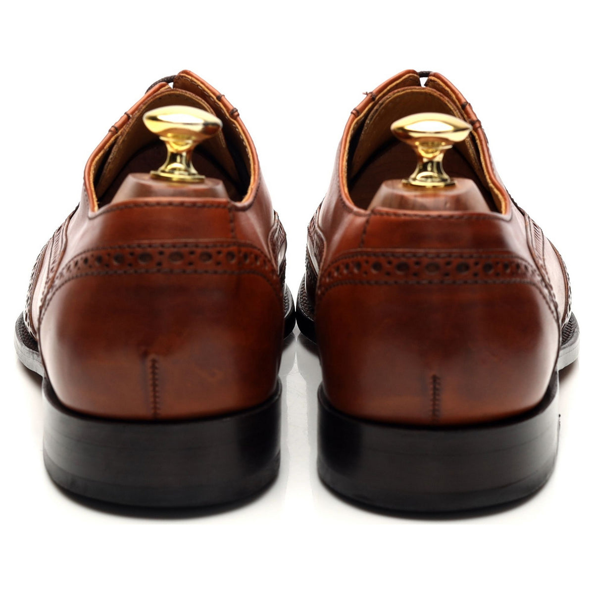 &#39;Grant&#39; Tan Brown Leather Oxford Brogues UK 8 F
