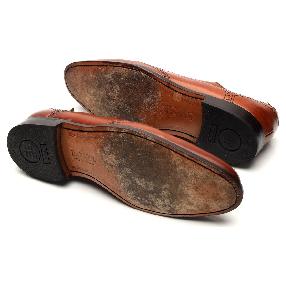&#39;Grant&#39; Tan Brown Leather Oxford Brogues UK 8 F