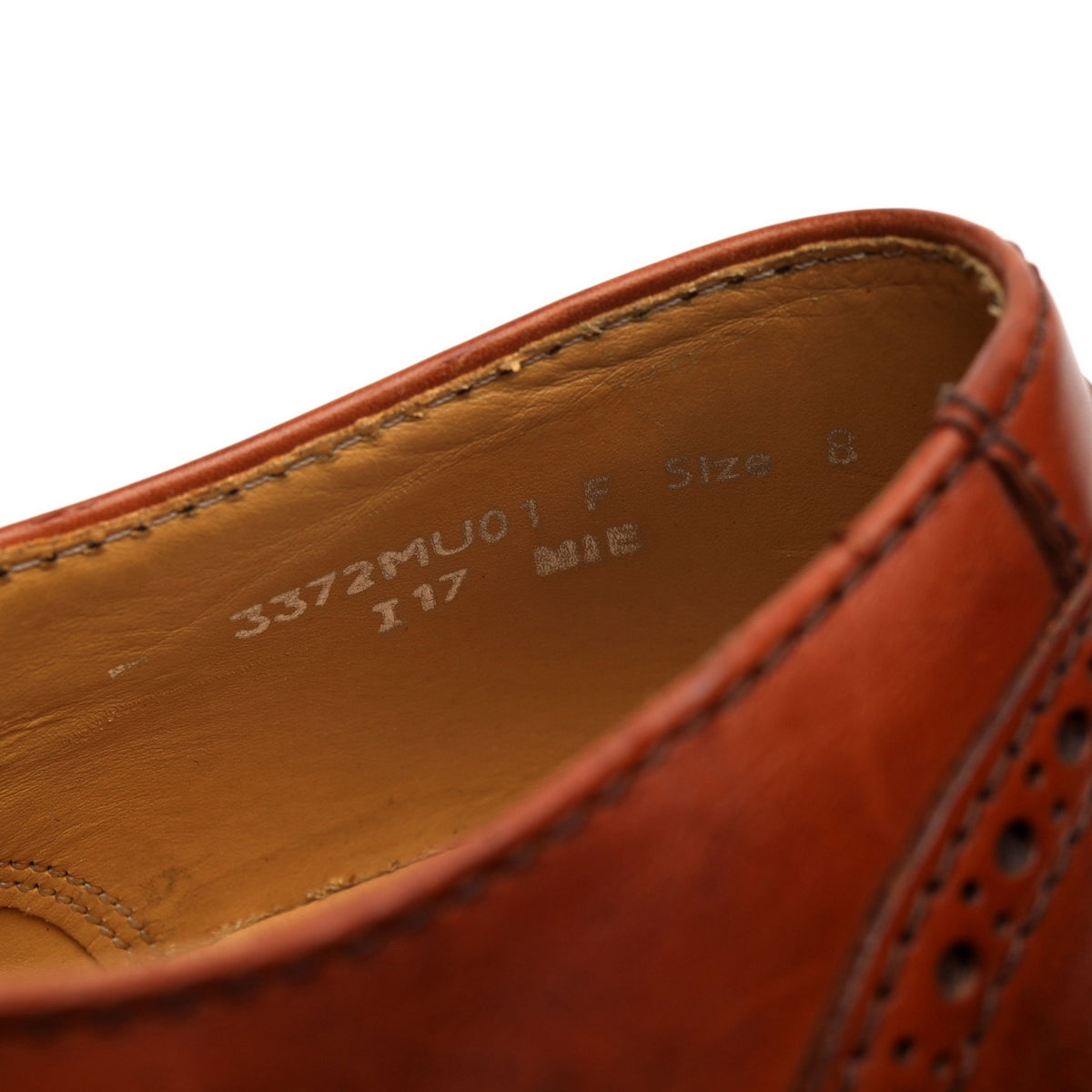 &#39;Grant&#39; Tan Brown Leather Oxford Brogues UK 8 F