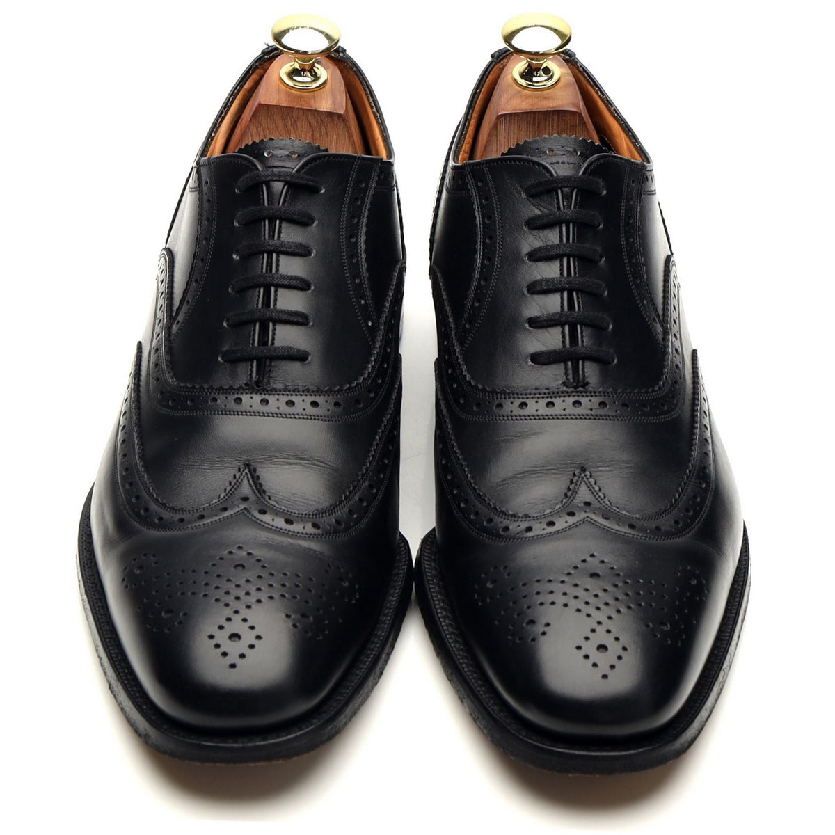 &#39;Charles&#39; Black Leather Oxford Brogues UK 7.5 F