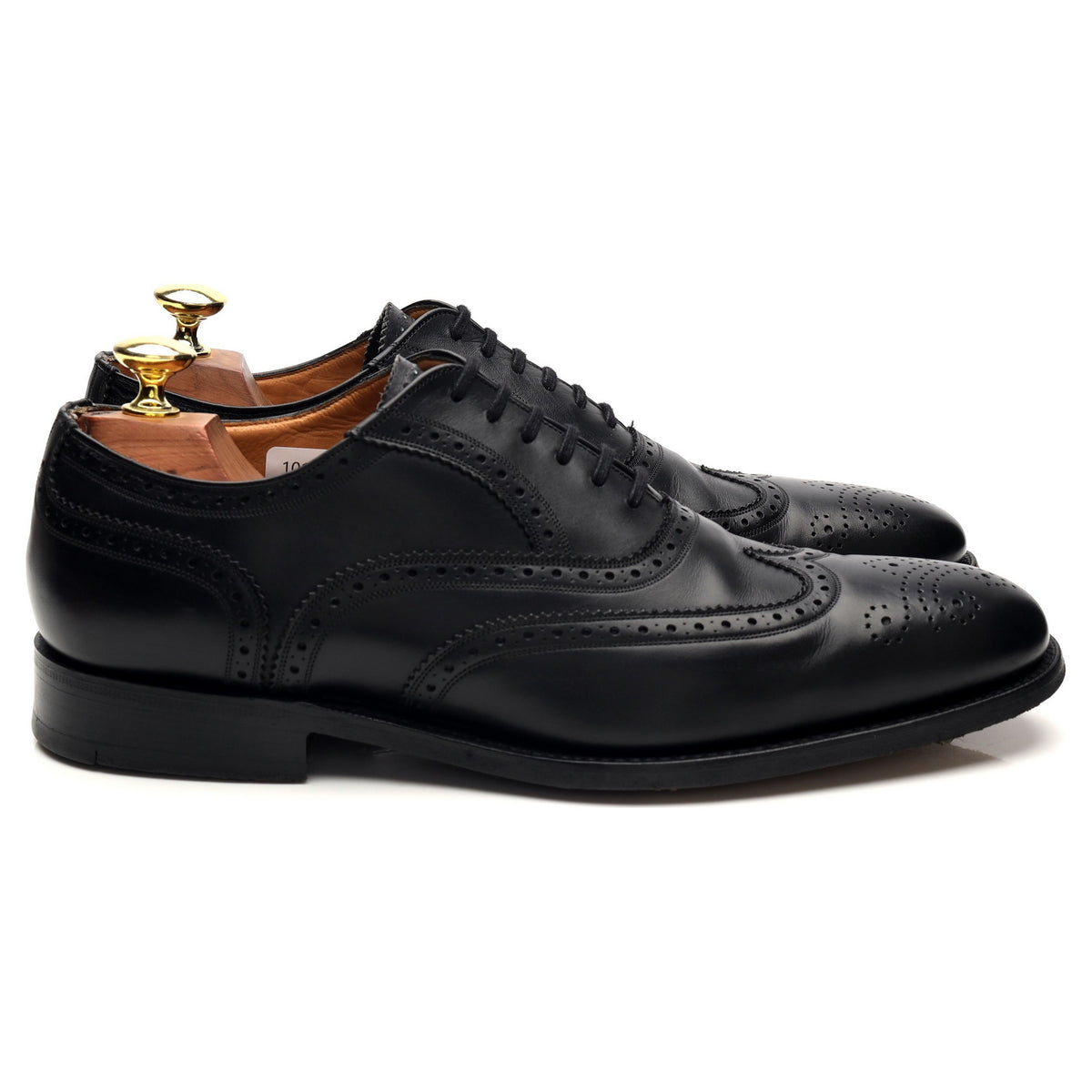 &#39;Charles&#39; Black Leather Oxford Brogues UK 7.5 F