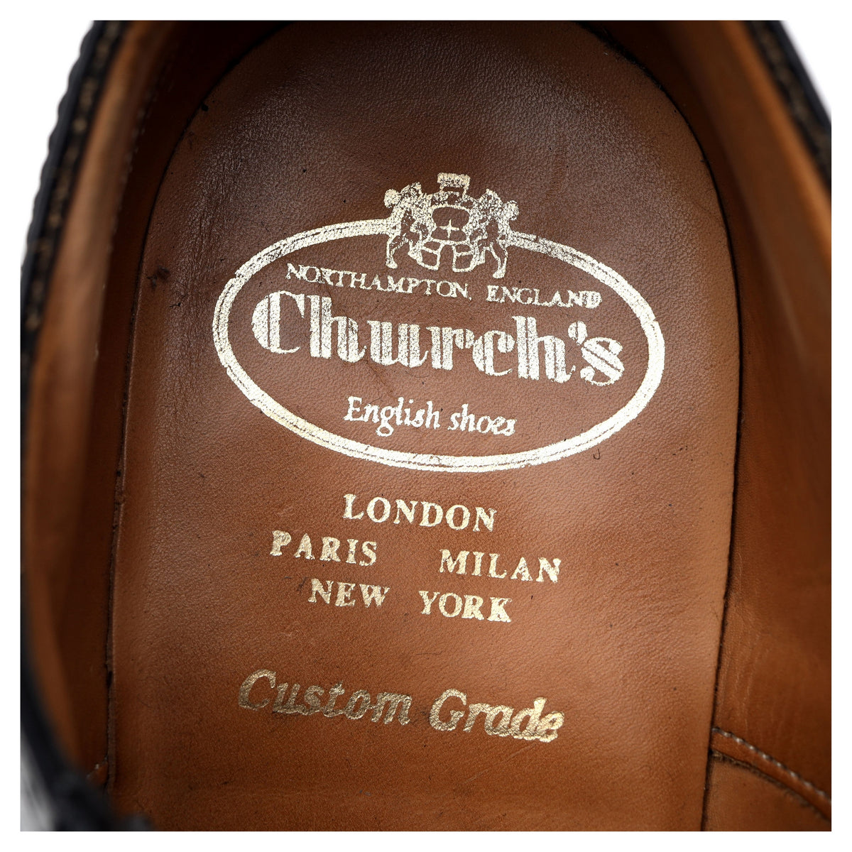 &#39;Charles&#39; Black Leather Oxford Brogues UK 7.5 F