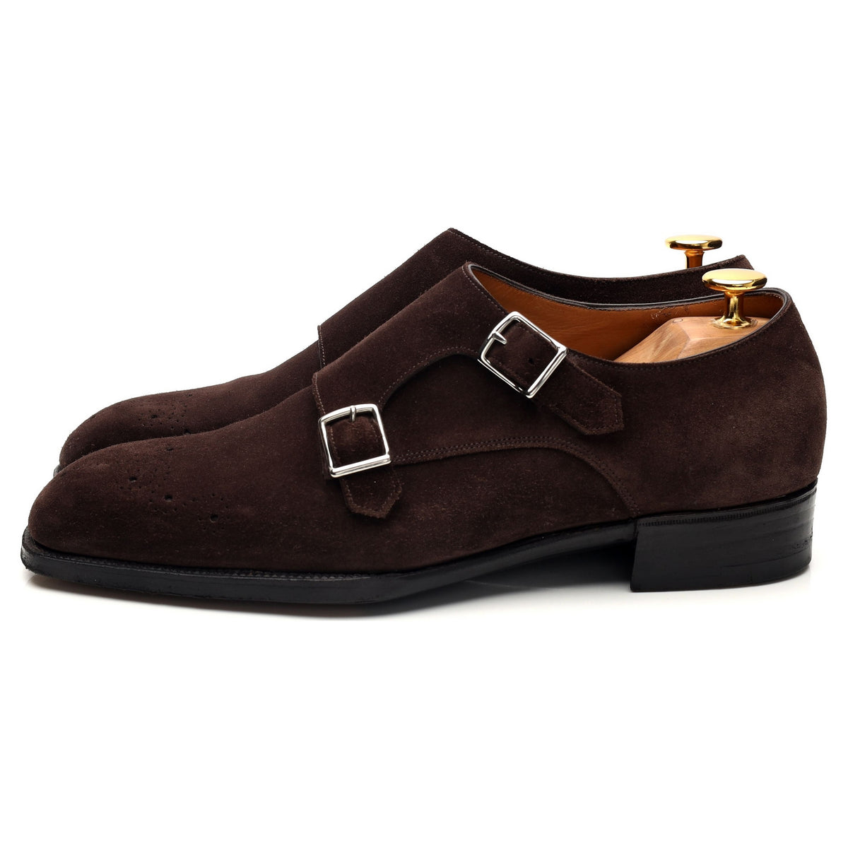 Bespoke Brown Suede Double Monk Strap UK 6 / UK 6.5 E