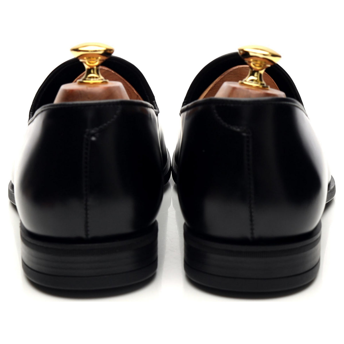 Black Leather Tassel Loafers UK 10 F