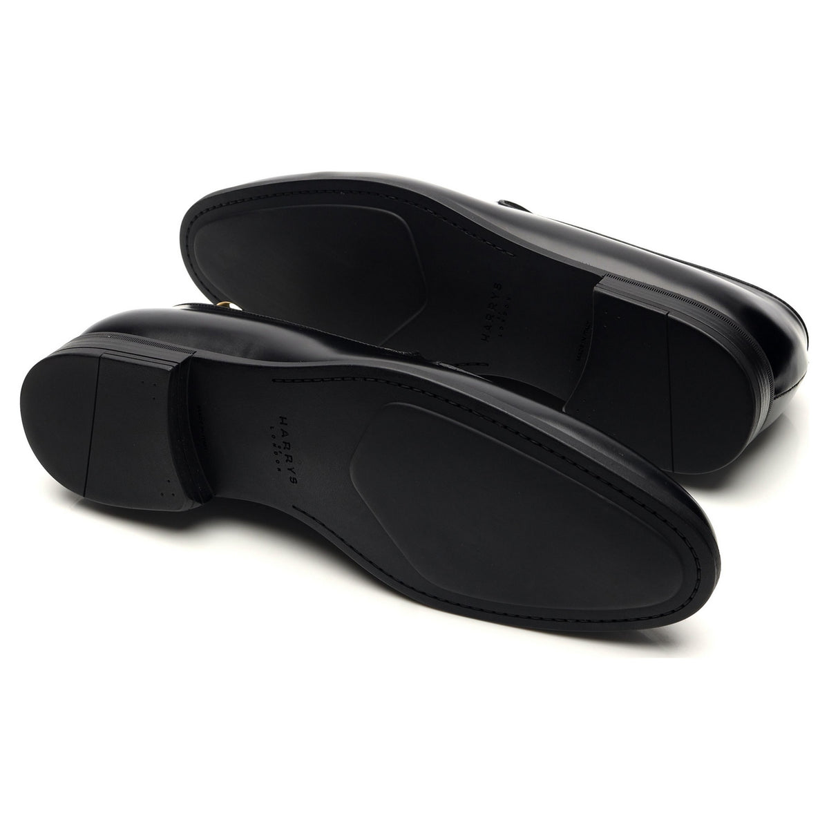Black Leather Tassel Loafers UK 10 F