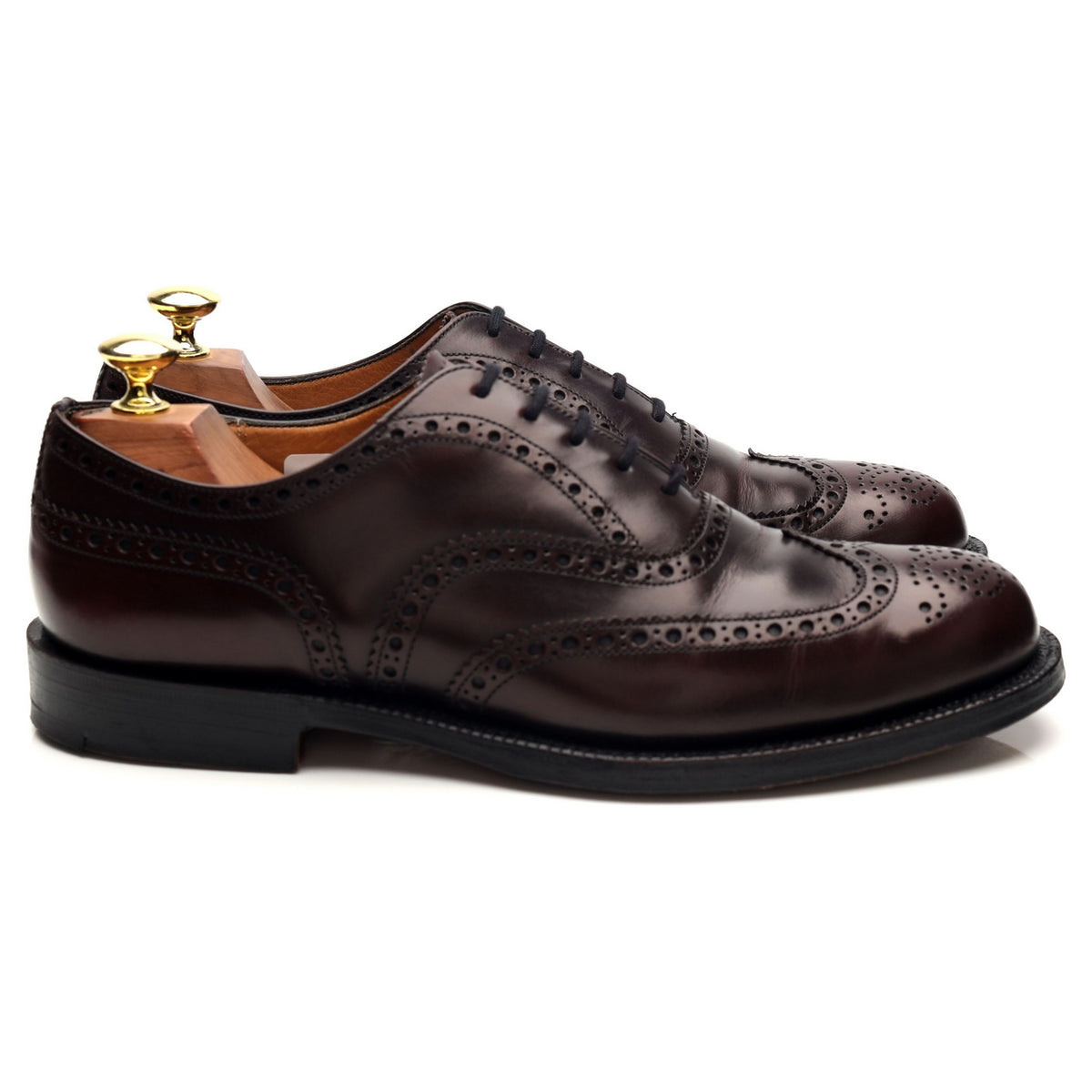 &#39;Attleborough&#39; Burgundy Leather Oxford Brogues UK 7.5 F