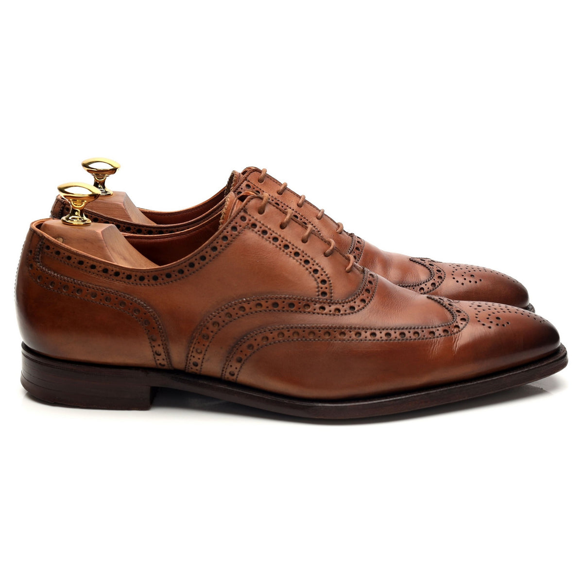 &#39;Fairford&#39; Tan Brown Leather Oxford Brogues UK 7 E