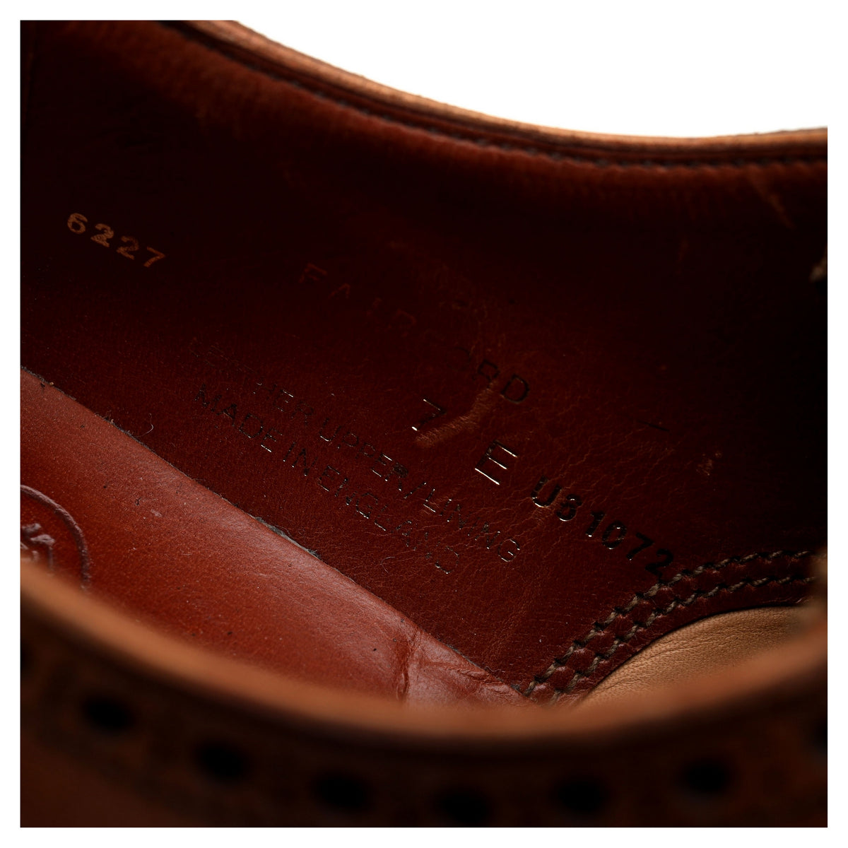 &#39;Fairford&#39; Tan Brown Leather Oxford Brogues UK 7 E