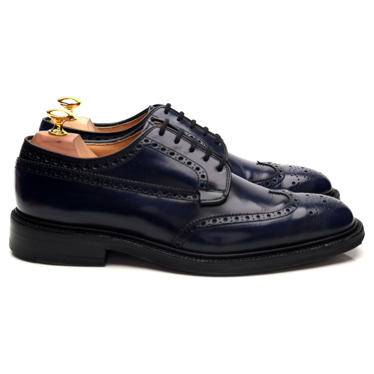&#39;Grafton&#39; Blue Leather Derby Brogues UK 7 F