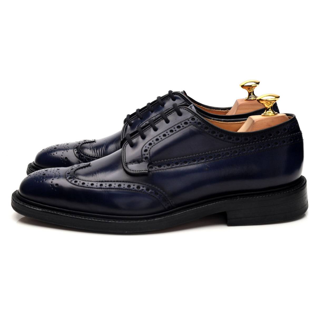 &#39;Grafton&#39; Blue Leather Derby Brogues UK 7 F