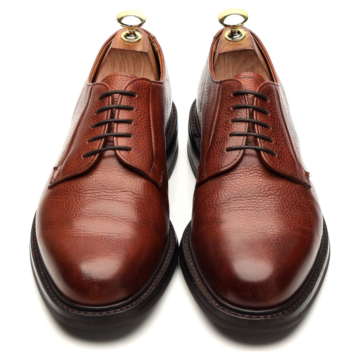 &#39;Deal&#39; Tan Brown Grain Leather Derby UK 7 F