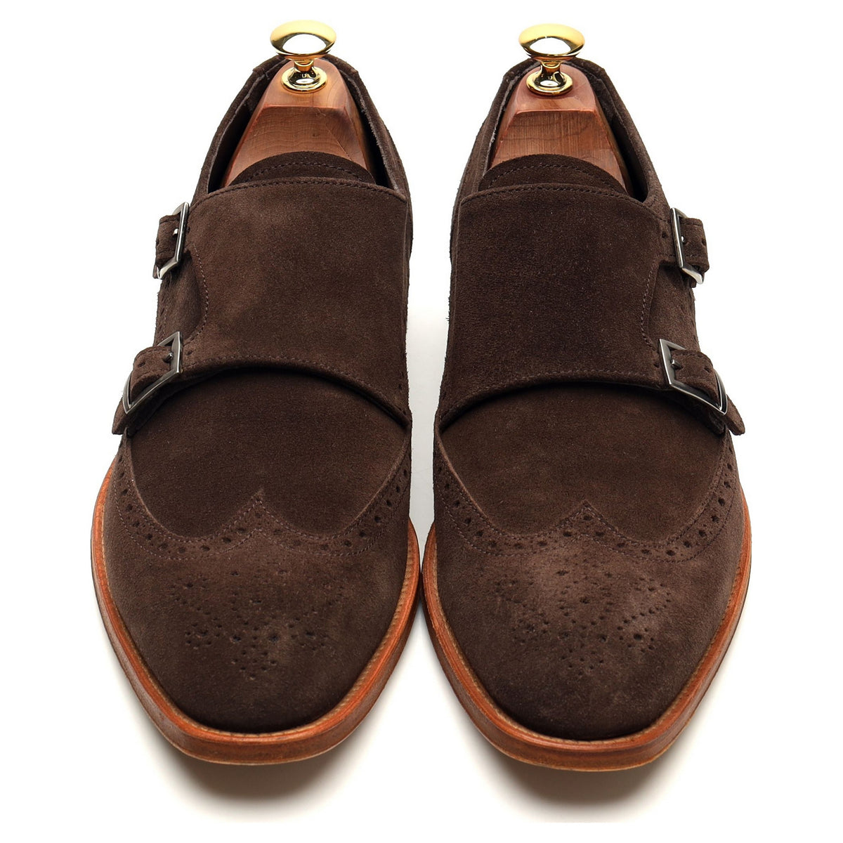 Dark Brown Suede Double Monk Strap UK 9