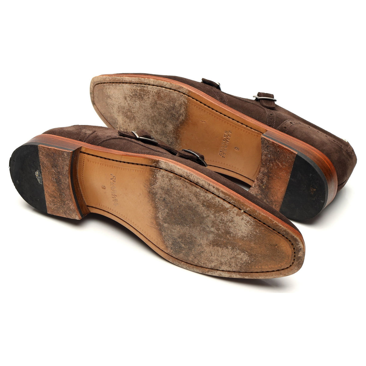Dark Brown Suede Double Monk Strap UK 9