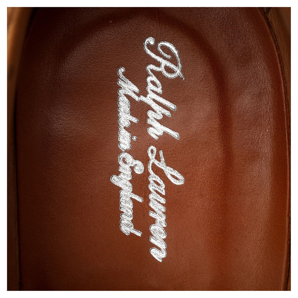 Ralph Lauren Tan Brown / White Leather Derby UK 8.5 E