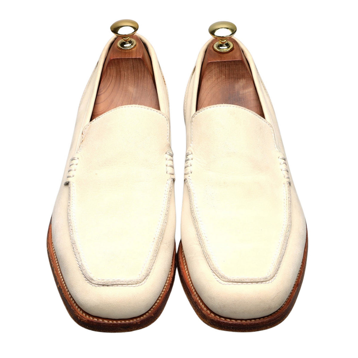 &#39;Kent&#39; White Nubuck Loafers UK 8 E