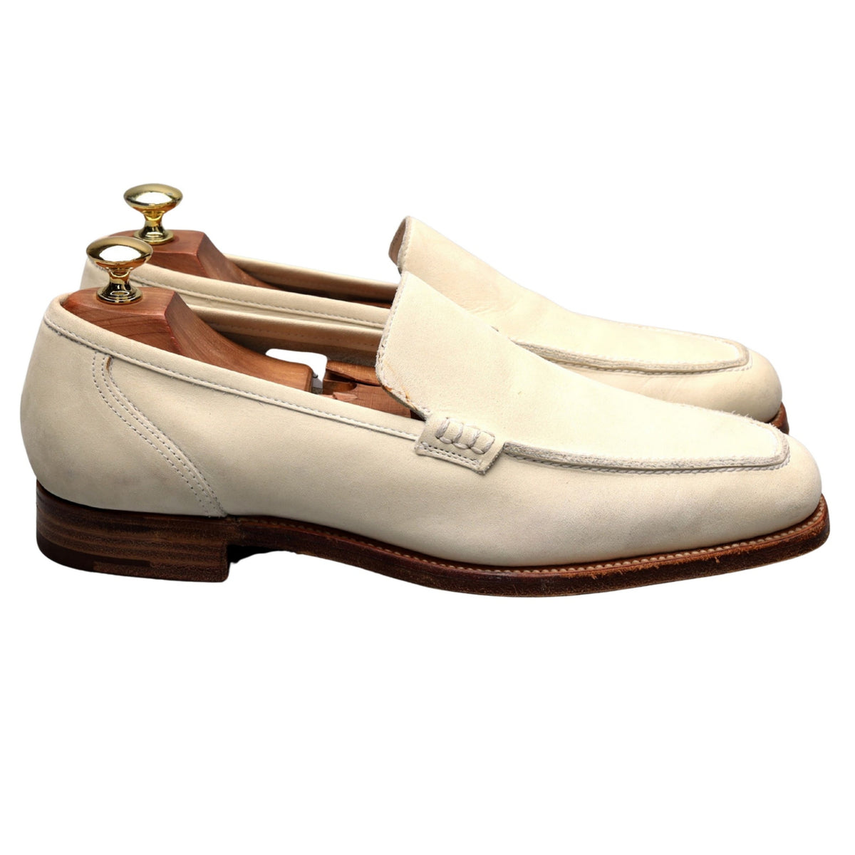 &#39;Kent&#39; White Nubuck Loafers UK 8 E