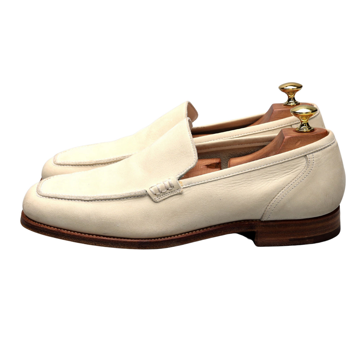 &#39;Kent&#39; White Nubuck Loafers UK 8 E