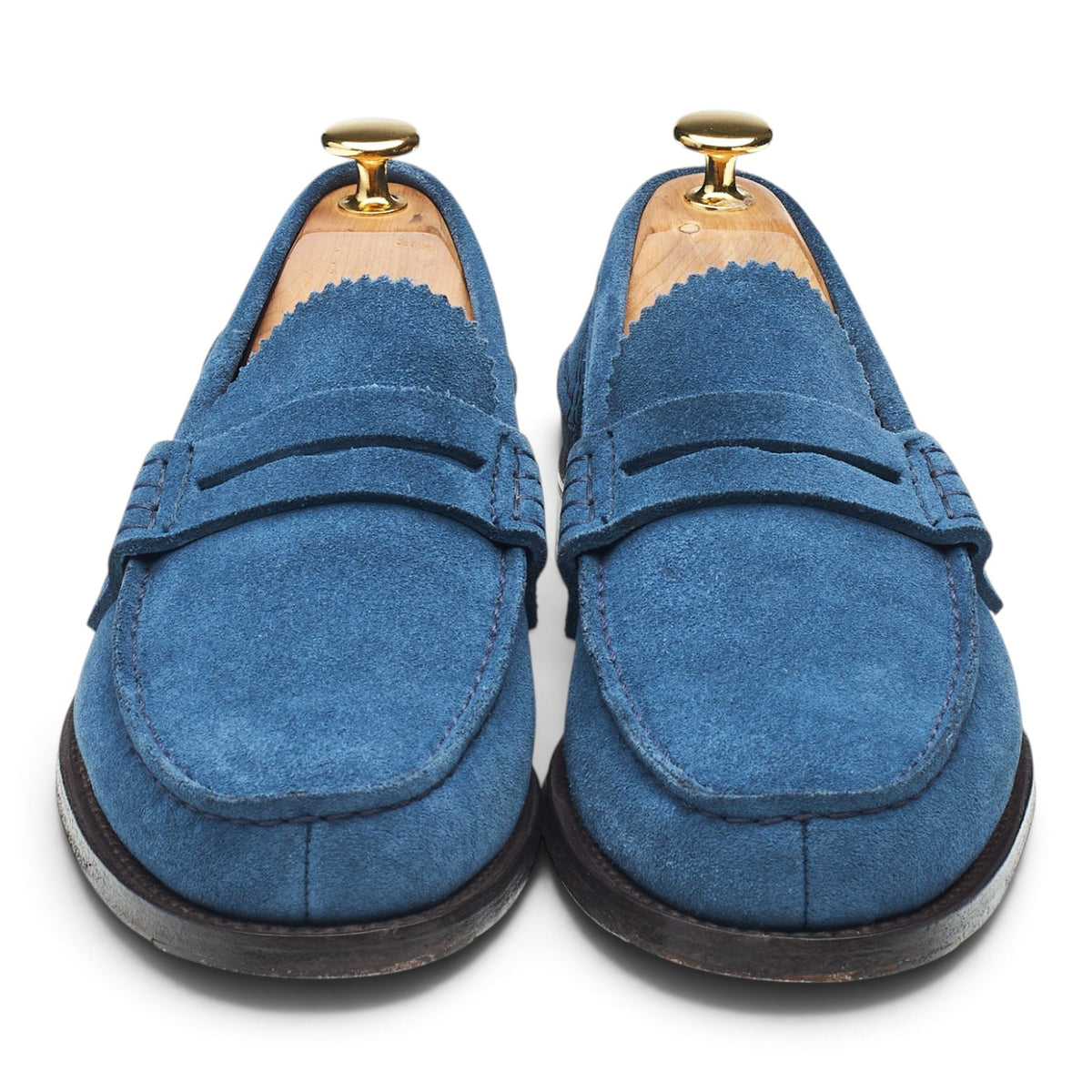 'Pembrey' Blue Suede Unlined Loafers UK 5 G